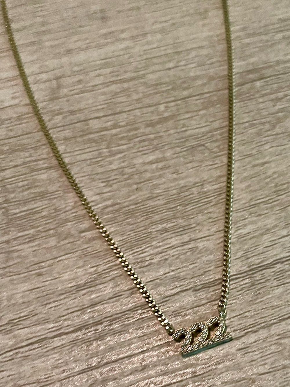 Gold–Tone Pave Number 222 Necklace